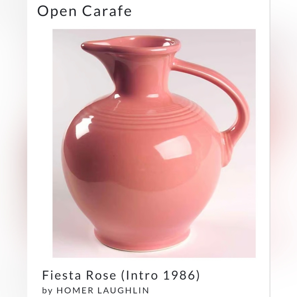 Fiesta Open Carafe in Rose Pink. EUC